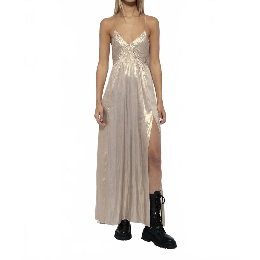 maxi dress for women pink Majesty Color:carnation shantung OCT25BS fluttery scarf tie Rosie Assoulin - Bow-Detailed
